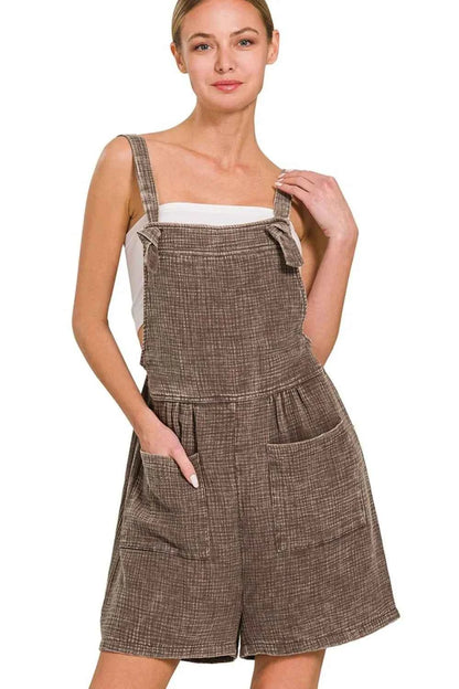 Woven Double Gauze Acid Washed Romper — Livostyle