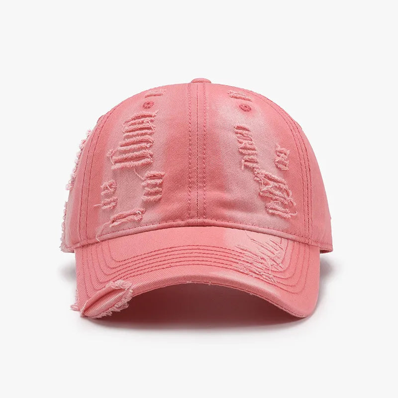 Distressed Adjustable Cotton Baseball Cap — Livostyle