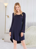 Round Neck Night Dress with Pocket — Livostyle