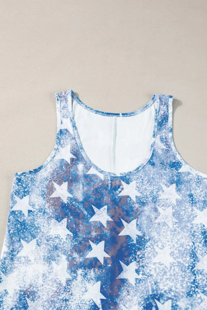 US Flag Scoop Neck Tank back view — Livostyle