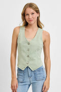 V Neck Button Down Vest — Livostyle