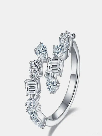 2.6 Carat Moissanite 925 Sterling Silver Bypass Ring — detail view — Livostyle
