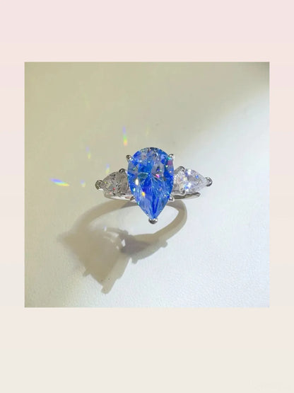 2 Carat 925 Sterling Silver Moissanite Teardrop Shape Ring — styled showcase — Livostyle