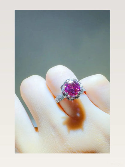 2 Carat Moissanite 925 Sterling Silver Flower Shaper Ring — styled showcase — Livostyle