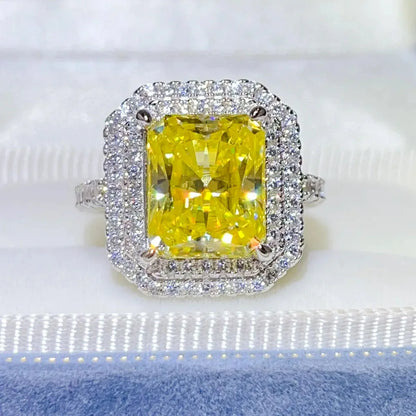 2 Carat Moissanite 925 Sterling Silver Ring — Rectangle-Cut  — square view — Livostyle