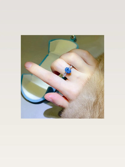 2 Carat Moissanite 925 Sterling Silver Ring — Oval-Cut Blue — styled showcase — Livostyle