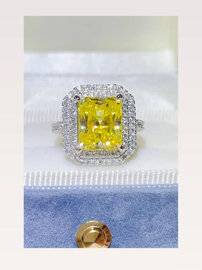 2 Carat Moissanite 925 Sterling Silver Ring — Rectangle-Cut  — styled showcase — Livostyle