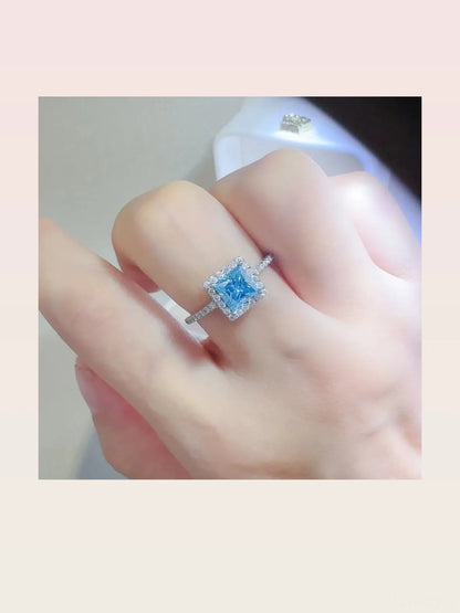 2 Carat Moissanite 925 Sterling Silver Square Shape Ring — styled showcase — Livostyle