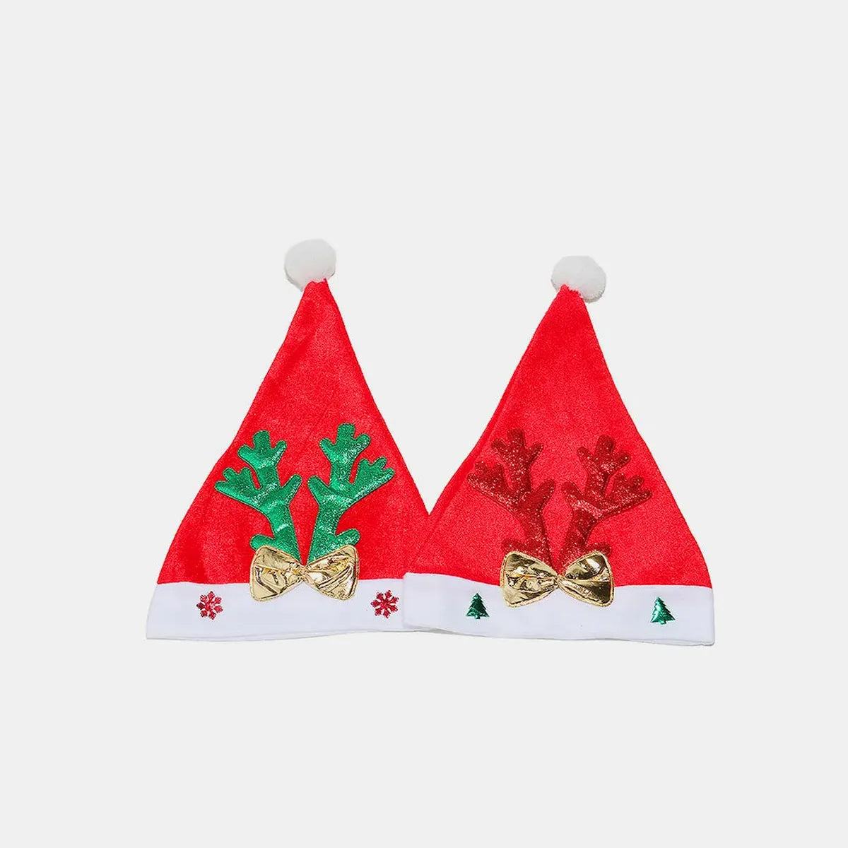 2 Piece Antler Christmas Hat with pompom — square view — Livostyle