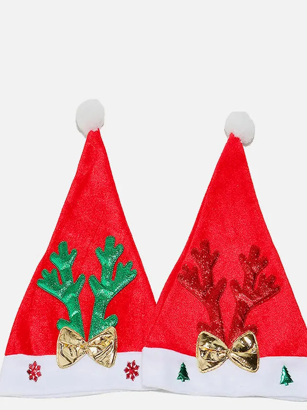 2 Piece Antler Christmas Hat with pompom — detail view — Livostyle