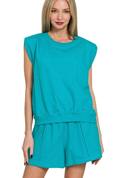 French Terry Sleeveless Top & Shorts Set — Livostyle