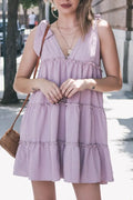 Charming Layered Flounce Ruffle Dress with Polka Dot Texture — Livostyle