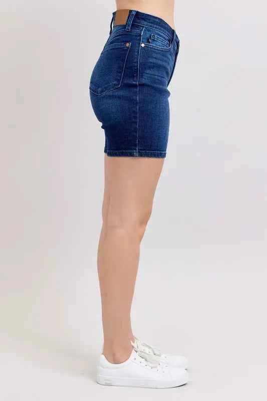 Judy Blue Full Size High Waist V-Front Bermuda Plus Size