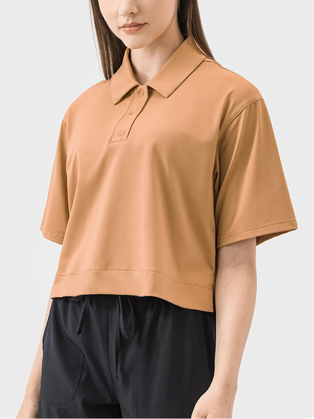 Half Button Short Sleeve Active T-Shirt — Livostyle