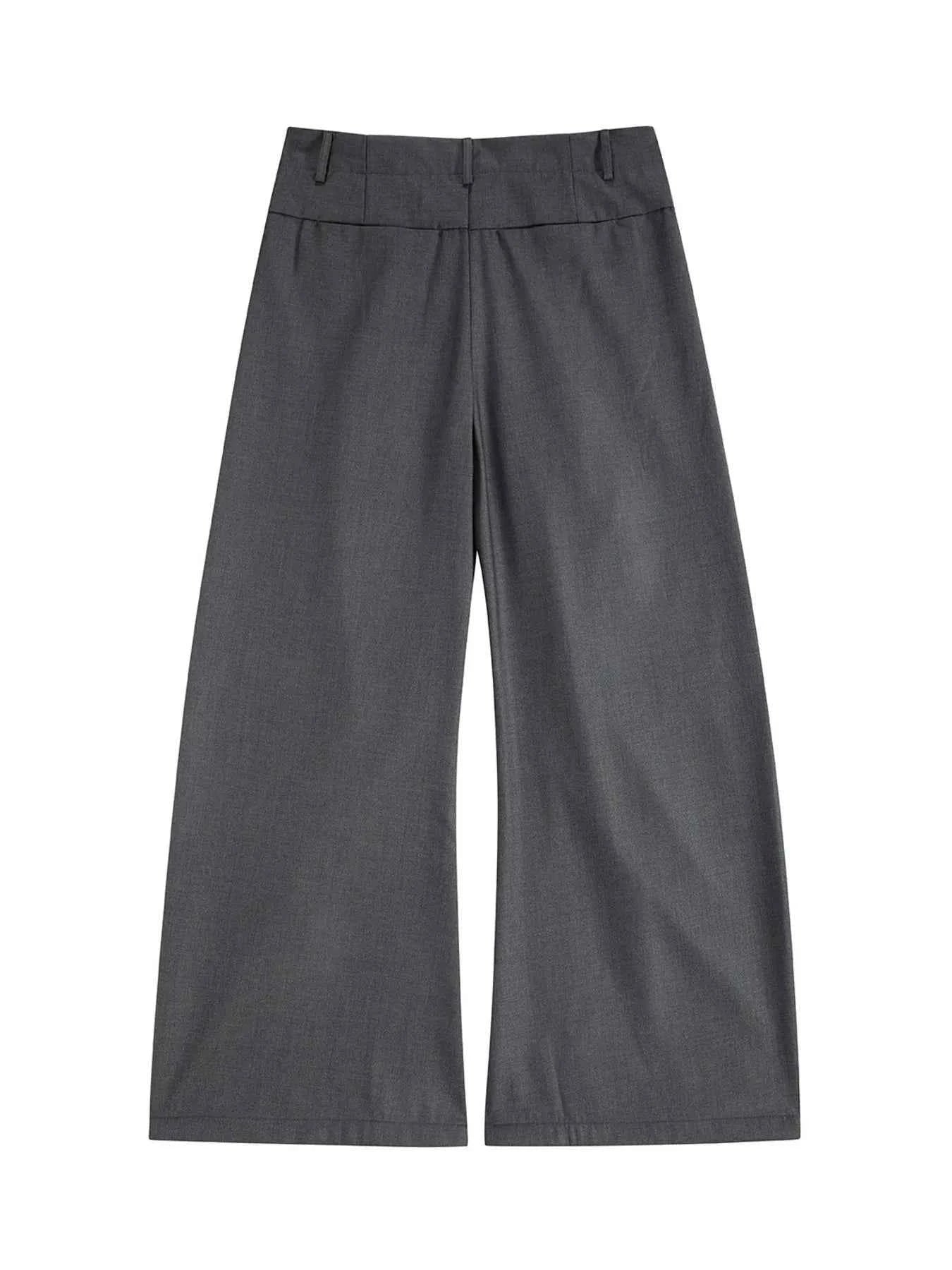 Men's High Waist Pleated Curved Pants