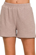 Cotton Slub Shorts in Ash Mocha — Livostyle