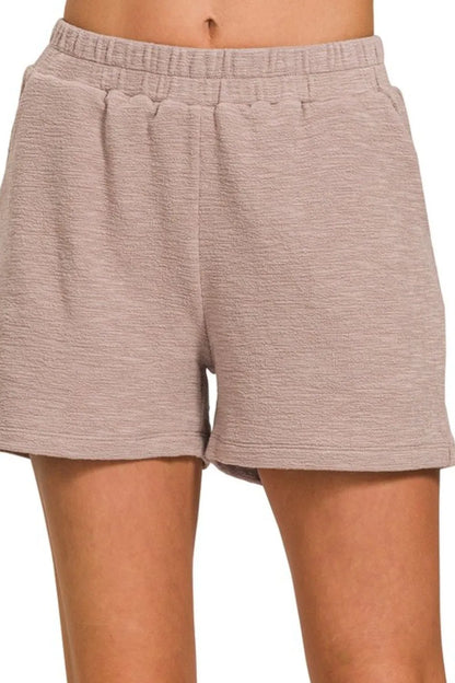 Cotton Slub Shorts in Ash Mocha — Livostyle