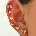 6 Piece Bow Heart Stud Earrings Set — Livostyle
