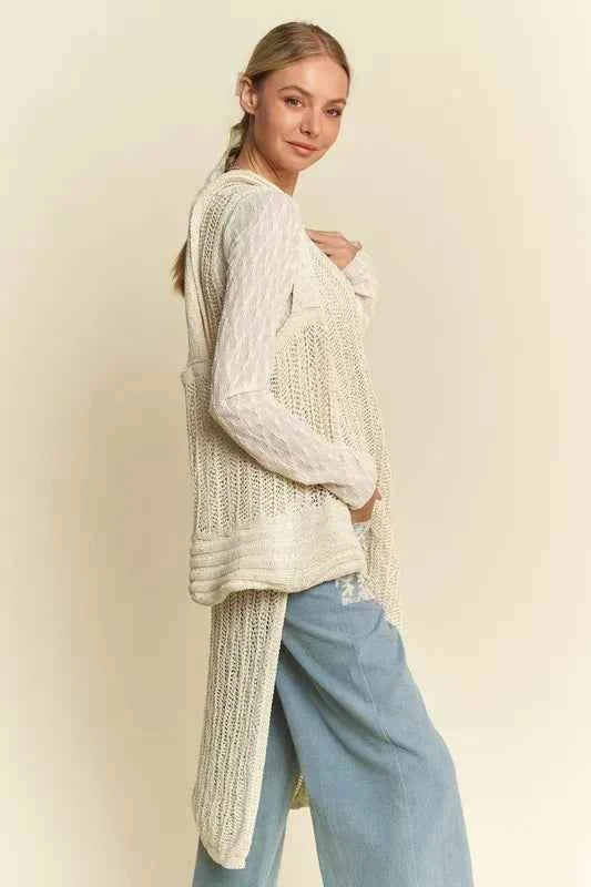 Davi & Dani Knit Side Slit Round Neck Sleeveless Dress & Bag