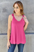 Elegant V-Neck Cami with Lace Detail — Livostyle