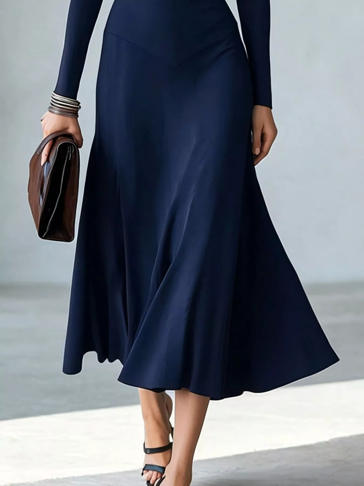 Mock Neck Cut-Out Long Sleeve Midi Dress – Plus Size – photo 12