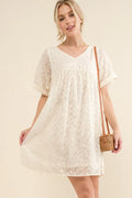 Chic Leopard Print Baby Doll Dress with Roll-Sleeves — Livostyle