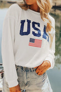 US Flag Corded Long Sleeve Sweatshirt — Livostyle