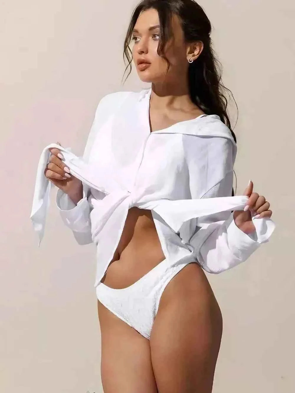 Button Down Hooded Cover-Up