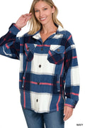 Oversized Plaid Fleece Shacket — Livostyle