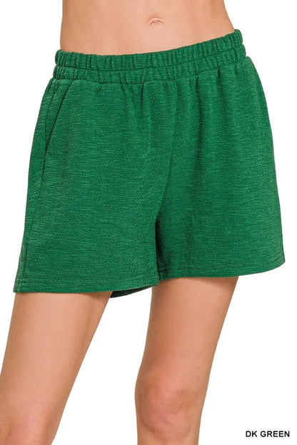 Cotton Slub Shorts in Dk Green — Livostyle