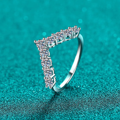 925 Sterling Silver Moissanite V Shape Ring — Livostyle