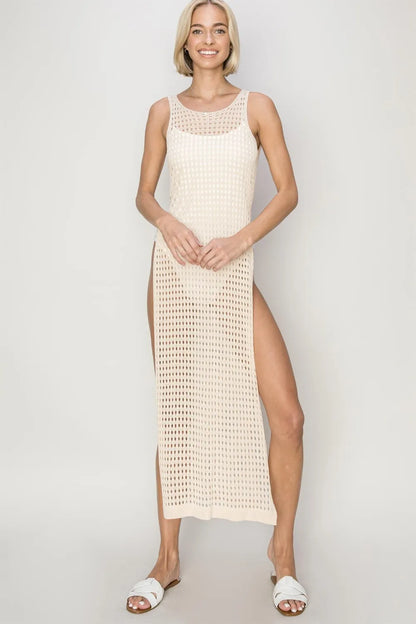 Crochet Backless Cover Up Dress — Livostyle