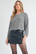 Elegant Striped Button-Down Cardigan — Livostyle