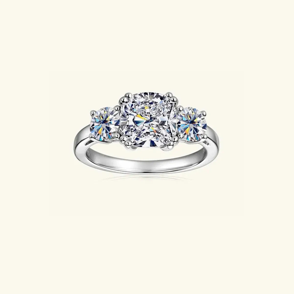 3.5 Carat Moissanite 925 Sterling Silver Ring — square view — Livostyle