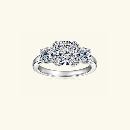 3.5 Carat Moissanite 925 Sterling Silver Ring — square view — Livostyle