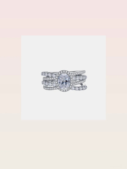 3 Carat Moissanite 925 Sterling Silver Layered Ring — styled showcase — Livostyle