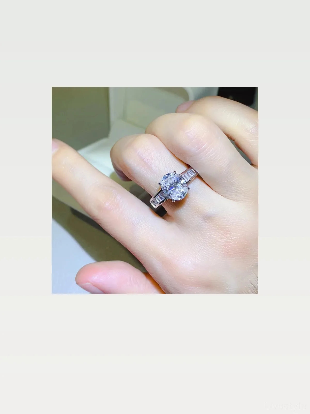 3 Carat Moissanite 925 Sterling Silver Ring — Oval-Cut White — styled showcase — Livostyle