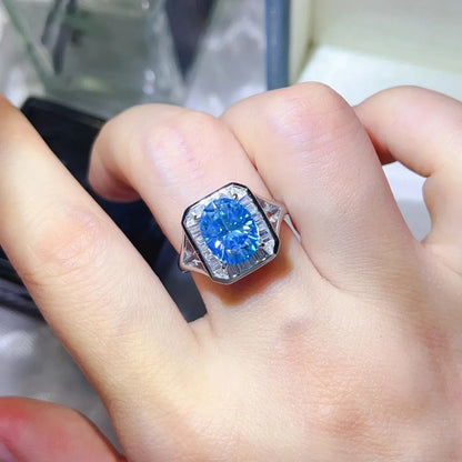 3 Carat Moissanite Square Ring — square view — Livostyle