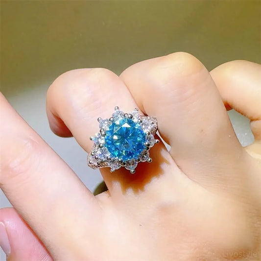 3 Carat Moissanite Zircon 925 Sterling Silver Ring — square view — Livostyle