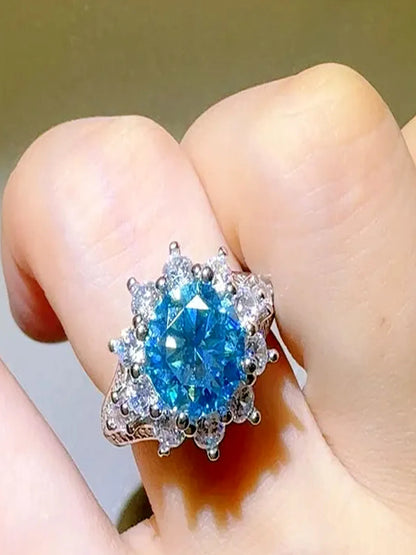 3 Carat Moissanite Zircon 925 Sterling Silver Ring — detail view — Livostyle
