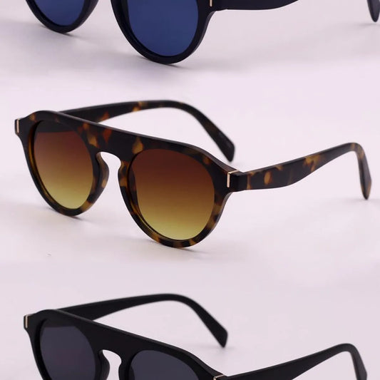3-Piece Round Polycarbonate Full Rim Sunglasses — square view — Livostyle