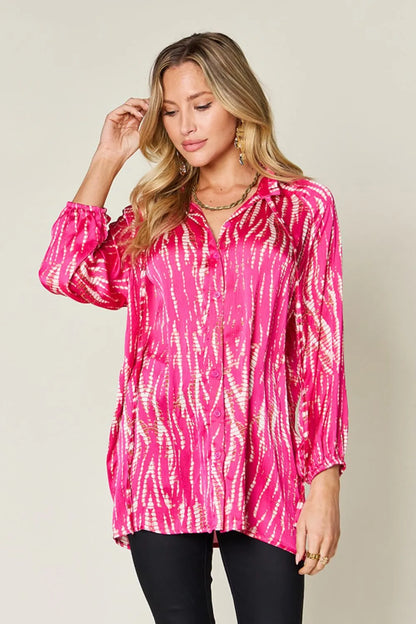 Stylish Printed Button-Up Shirt with Long Sleeves — Livostyle