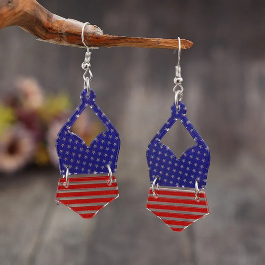 US Flag Pattern Acrylic Earrings — Livostyle