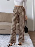 Plaid High-Waisted Wide Leg Pants — Livostyle