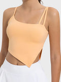 Slit Asymmetrical Neck Active Cami in Sherbet