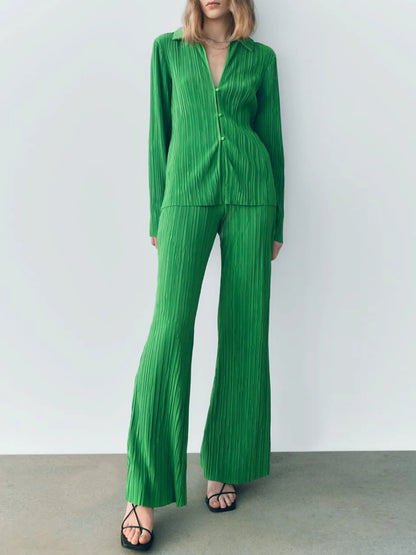 Texture Long Sleeve Top and Pants Lounge Set — Livostyle