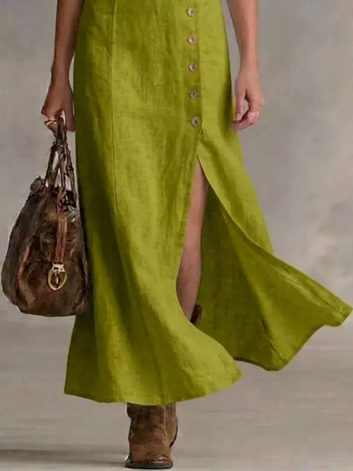 Slit Button-Down Midi Dress – photo 6