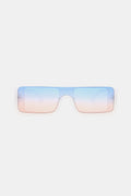 Polycarbonate Frame Rectangle Sunglasses in White Ombre — Livostyle