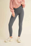 Gray fleece lined high waisted leggings