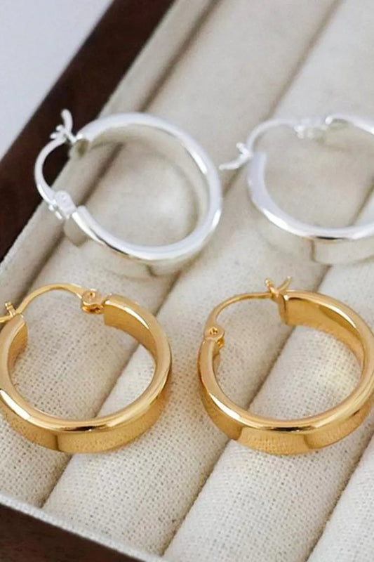 Gold-Plated Brass Huggie Earrings — Livostyle